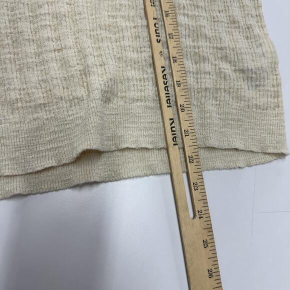 J.Crew Sweater Womens Small Cream Linen Blend Ruffle Sleeve Scoop Neck Top - Picture 8 of 9